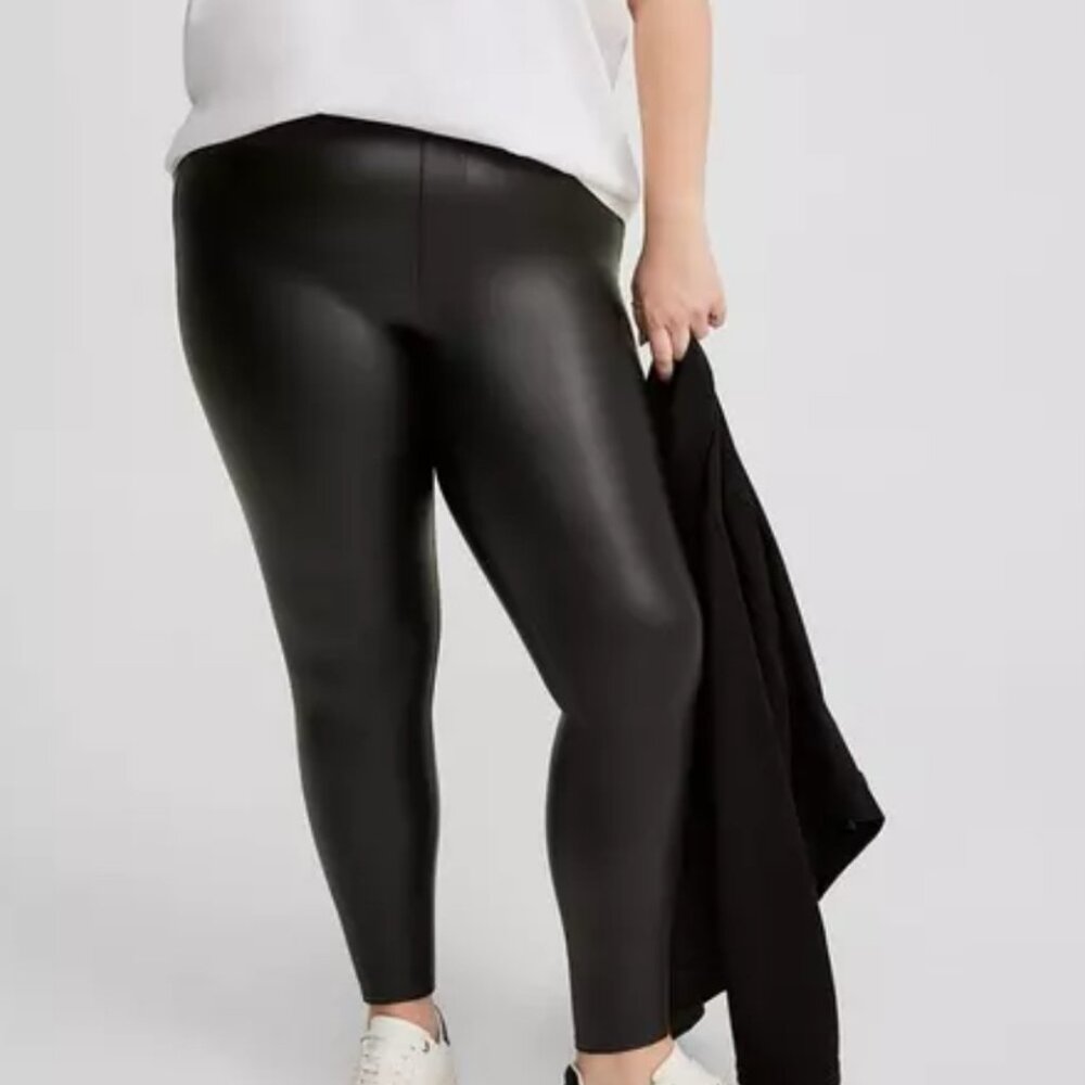 Torrid black faux leather full length legging 2x
